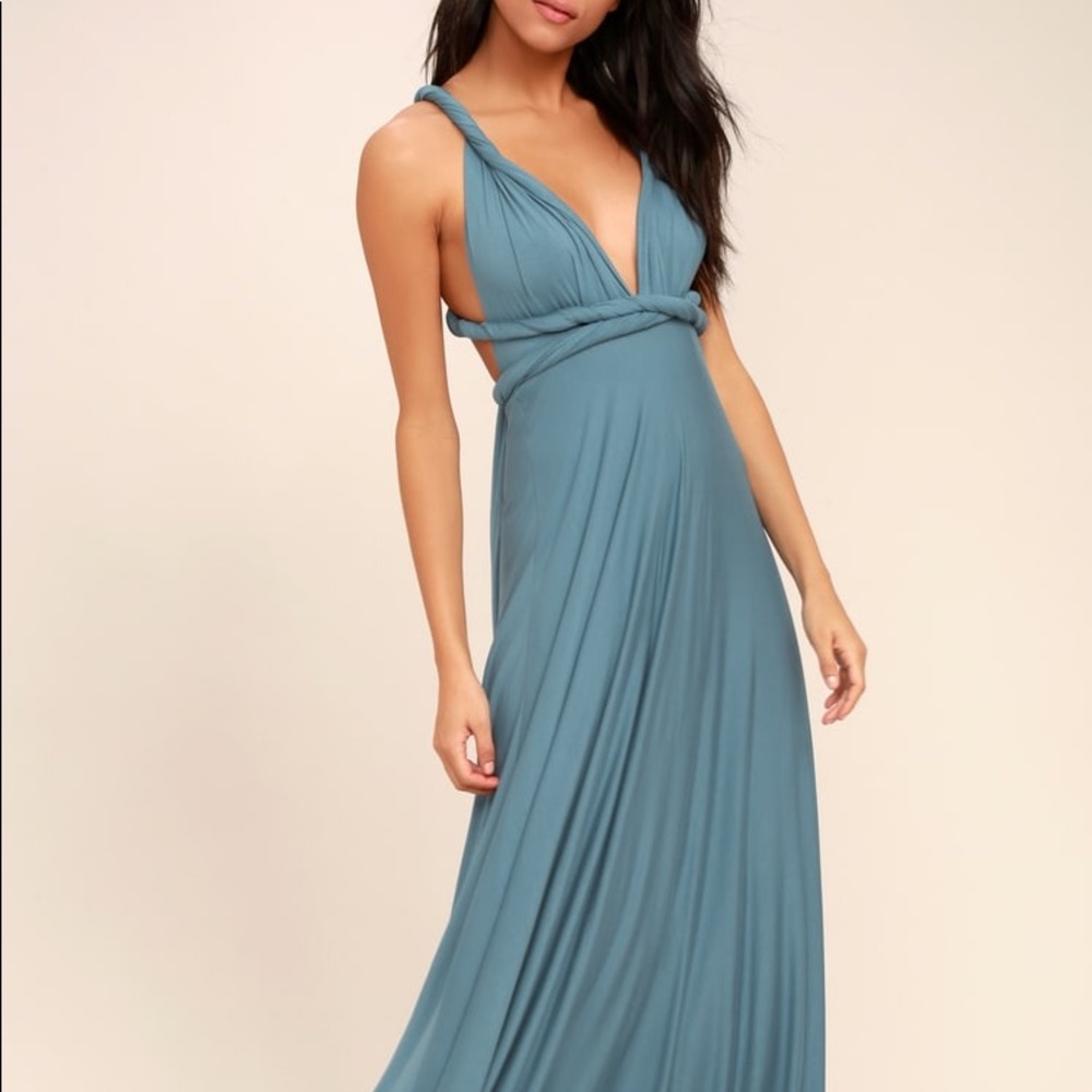 Versatile Slate Blue Maxi Dress - Stunning!